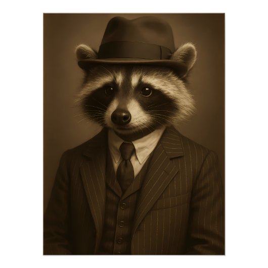 Poster Dapper Raccoon (Devant)