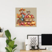 Poster d'applecart d'automne du chien (Bureau à domicile)