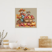 Poster d'applecart d'automne du chien (Cuisine)
