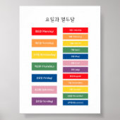Poster d'apprentissage des jours et mois du Hangul (Devant)