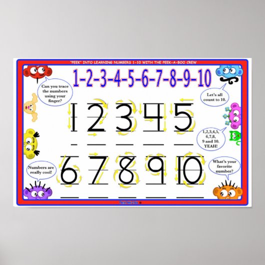 POSTER D'APPRENTISSAGE - NUMÉROS D'APPRENTISSAGE 1 (Devant)