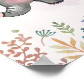 Poster d'aquarelle à cadre fleuri éléphant (Coin)