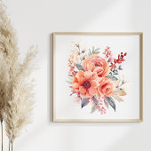 Poster d'Aquarelle Boho Florals Splash Art Splatz