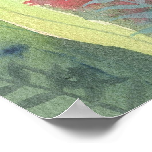 Poster d'aquarelle de chat Tuxedo (Coin)