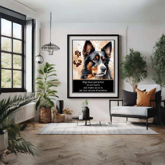 Poster d'aquarelle de chien mignon