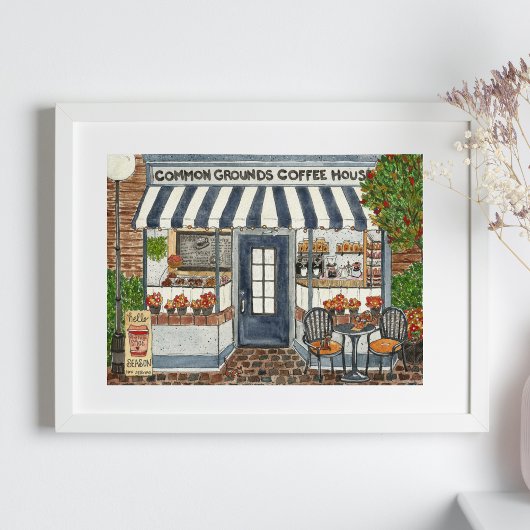 Poster d'aquarelle de la boutique Cute Coffee Hous