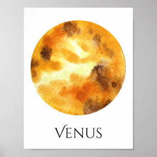 Poster d'aquarelle de la planète Vénus