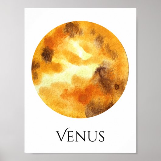 Poster d'aquarelle de la planète Vénus (Devant)