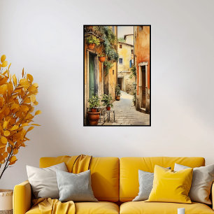Poster d'aquarelle de Toscane, Mur italien