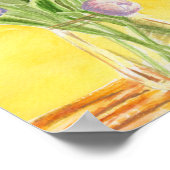 Poster d'aquarelle des tulipes violettes (Coin)