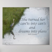 Poster d'aquarelle du Héron bleu (Devant)