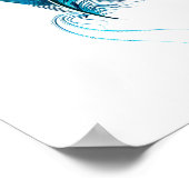 Poster d'aquarelle en plumes bleues (Coin)