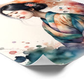 Poster d'aquarelle femme asiatique (Coin)