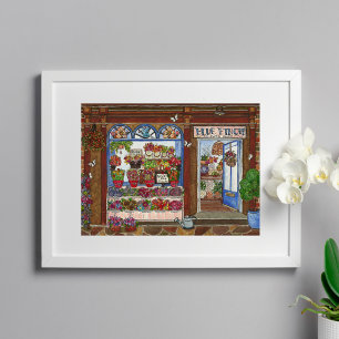 Poster d'aquarelle Flower Shop