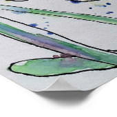 Poster d'aquarelle jaune jonquille florale (Coin)