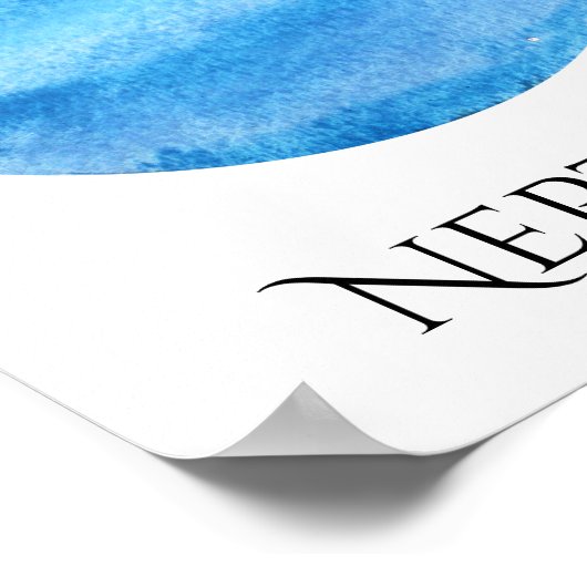 Poster d'aquarelle Neptune Planet (Coin)