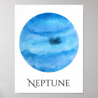 Poster d'aquarelle Neptune Planet