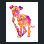 Poster d'aquarelle Pit Bull Puppy Pop Art<br><div class="desc">Pit Bull puppy pop art style aquarelle poster. Un énoncé lumineux et coloré pour vos murs. Art original © DoggyStyle Design Studio. Nous pensons que les chiens sont les meilleurs ! Leur amour et leur loyauté inconditionnels... la façon dont leurs queues et leurs visages s'illuminent quand on rentre à la...</div>