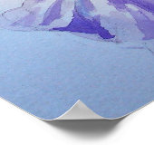 Poster d'aquarelle violet Iris Floral Flowers (Coin)