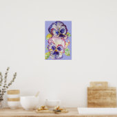 Poster d'aquarelle violet Pansy Art Floral Fleurs (Cuisine)