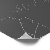 Poster Dar es Salaam, Tanzanie (blanc sur noir) (Coin)