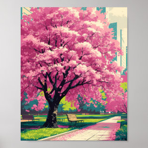 Poster d'arbre de fleurs de cerisier - Printemps i