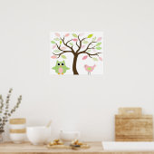 Poster d'arbre, de hibou et d'oiseau pour la chamb (Cuisine)