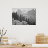 Poster d'Arbres et Montagnes Noirs & Blancs (Cuisine)