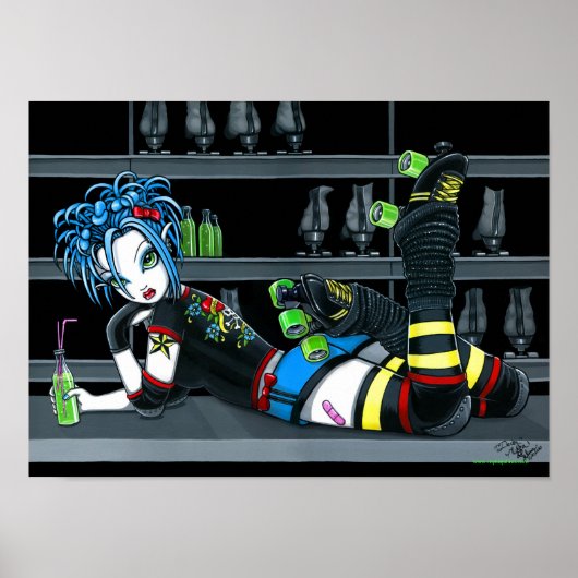 Poster "Darby" Roller Derby Skate Girl (Devant)