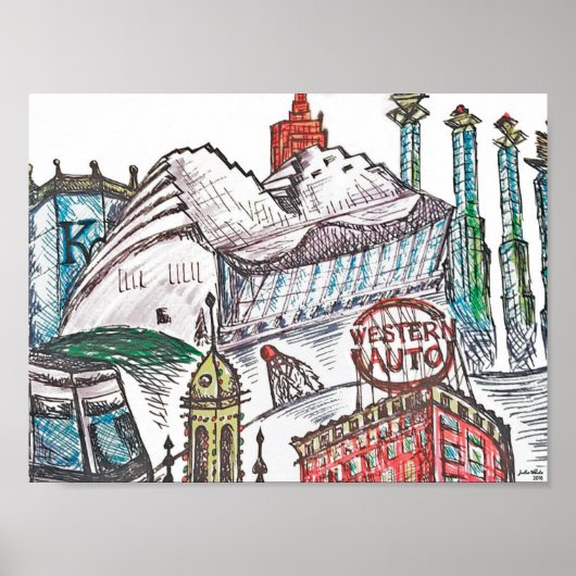 Poster d'architecture emblématique de Kansas City (Devant)