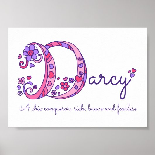 Poster Darcy initiale D doodart nom signifiant (Devant)