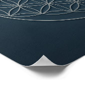 Poster d'argent Flower of Life Navy (Coin)
