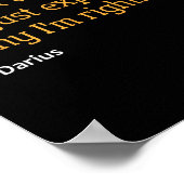 Poster Darius Citation Cadeau Drôle Anniversaire Nom pers (Coin)