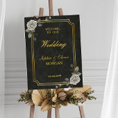 Poster Dark Academia Gothic Elegant Wedding Welcome Sign