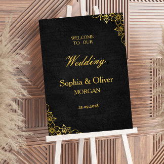 Poster Dark Academia Gothic Elegant Wedding Welcome Sign