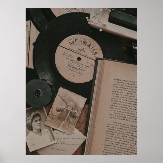 Poster Dark Academia Objets vintages esthétiques (Devant)