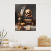 Poster Dark Academia Still Life with Skull (Cuisine)
