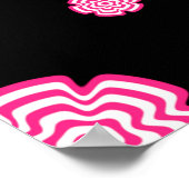 Poster Dark background bright stylized pink flowers. à (Coin)