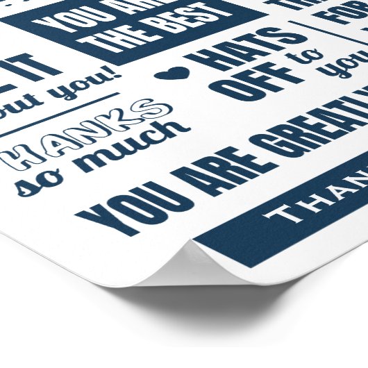 Poster Dark Blue Typography Thank You (Coin)