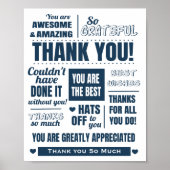 Poster Dark Blue Typography Thank You (Devant)