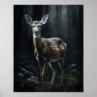Dark Cottagecore Whitetail Deer Art Imprimer Poste