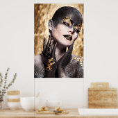 Poster Dark Golden Beauty Body Paint Glamorous Art (Cuisine)