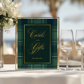 Poster Dark Green Tartan Polo Plaid Cards and Gifts Sign