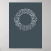 Poster Dark Grey Geometric Mandala Circle Abstract Art Po (Devant)