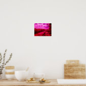 Poster Dark Infrared Waterscape Painted Electric Lines (Cuisine)