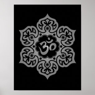 Poster Dark Lotus Flower Om