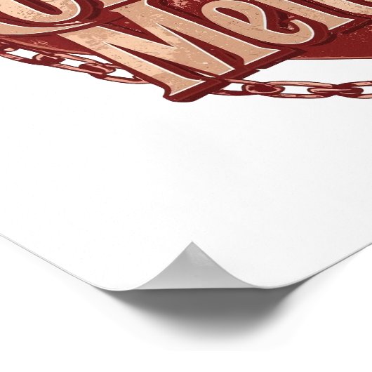 Poster Dark Love Quote with Chains and Heart (Coin)