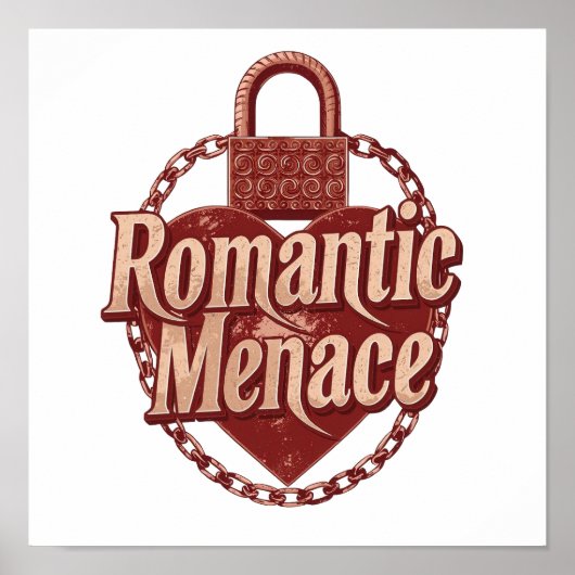 Poster Dark Love Quote with Chains and Heart (Devant)