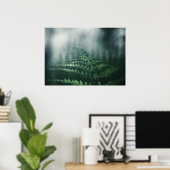 Poster Dark Moody Fern photo nature (Bureau à domicile)