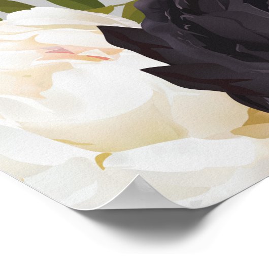 Poster Dark Moody Glam Botanical Floral Mariage de bienve (Coin)